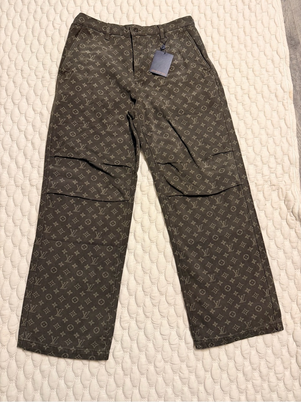 Louis Vuitton Men's Dark Brown Monogram Cargo Pants - Picture 1 of 4